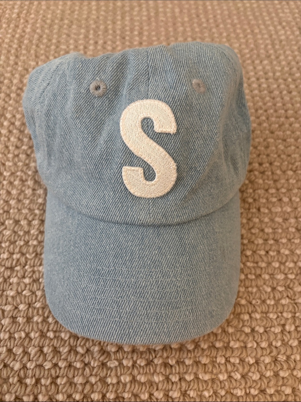 Rey to Z - Light Blue Kids Baseball Cap with White 'S' Patch